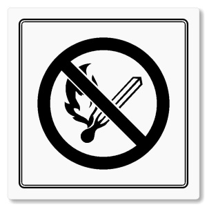 Zákaz rozdělávání ohně, 148x148mm, bílá, Utah